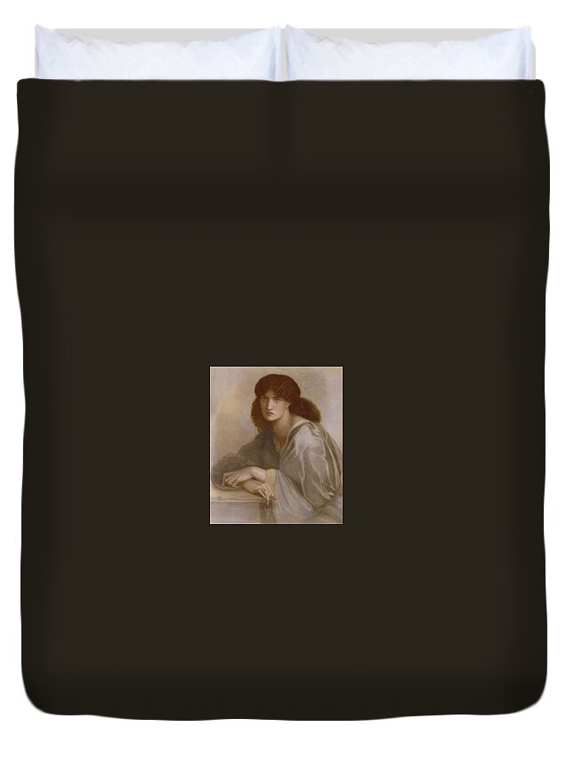 Young Lady Duvet Cover featuring the painting Young Lady by MotionAge Designs