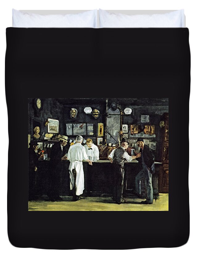 John Sloan Duvet Cover featuring the photograph McSorleys Bar New York by John Sloan
