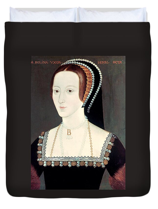 16th Century Duvet Cover featuring the painting Anne Boleyn (1507-1536) #9 by Granger