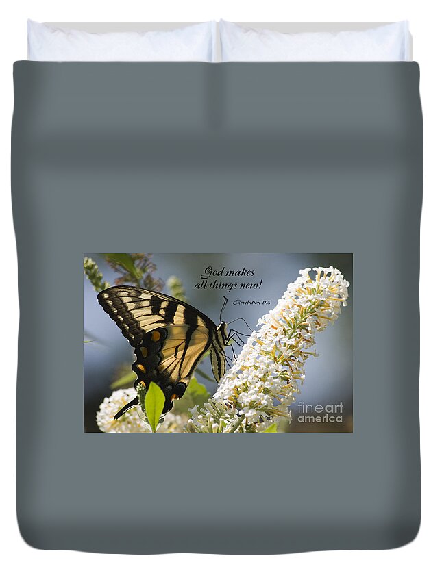 Scripture Duvet Cover featuring the photograph Butterfly Scripture #10 by Jill Lang