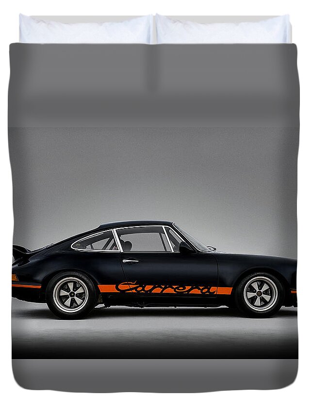 Porsche Duvet Cover featuring the digital art 911 Carrera RSR by Douglas Pittman