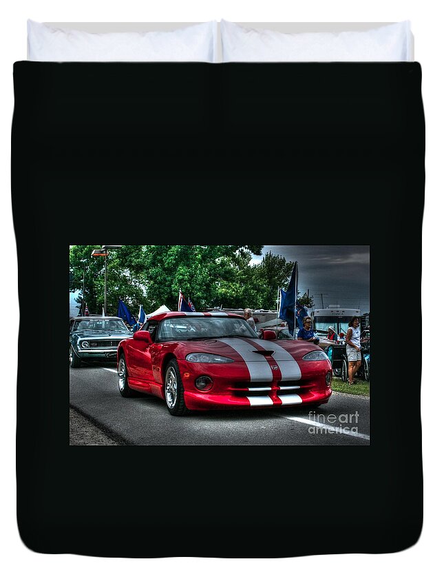 1996 Dodge Viper Duvet Cover featuring the photograph 96 Viper by Tommy Anderson