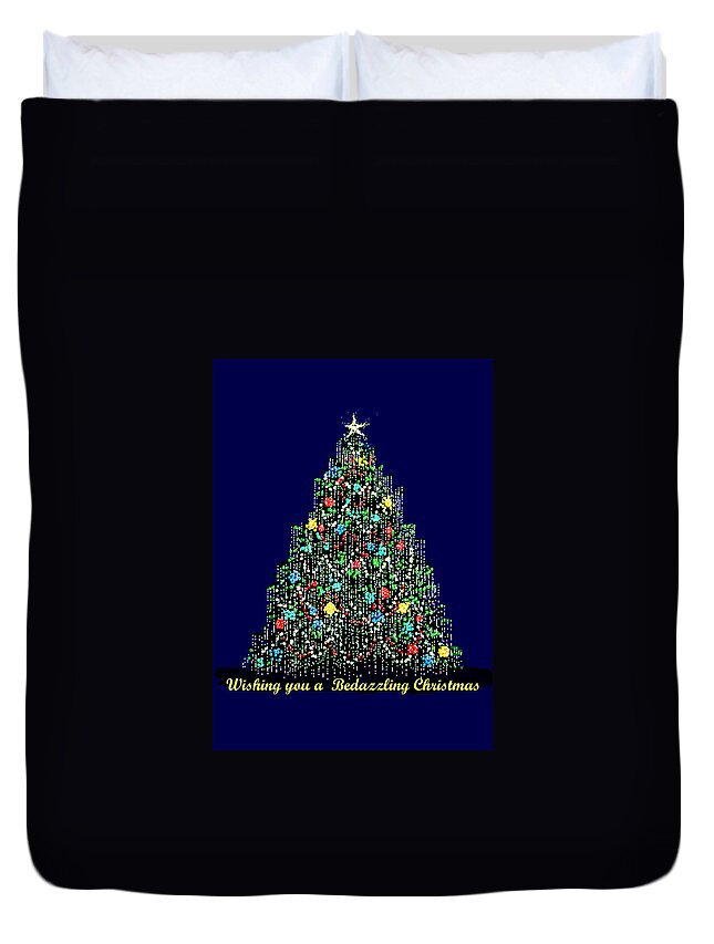 Christmas Duvet Cover featuring the digital art A Bedazzling Christmas by R Allen Swezey