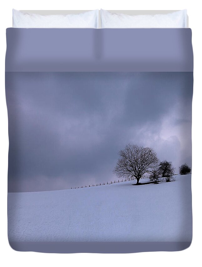 Snow Duvet Cover featuring the photograph A Cold Winter Day by Irene Becker Photography
