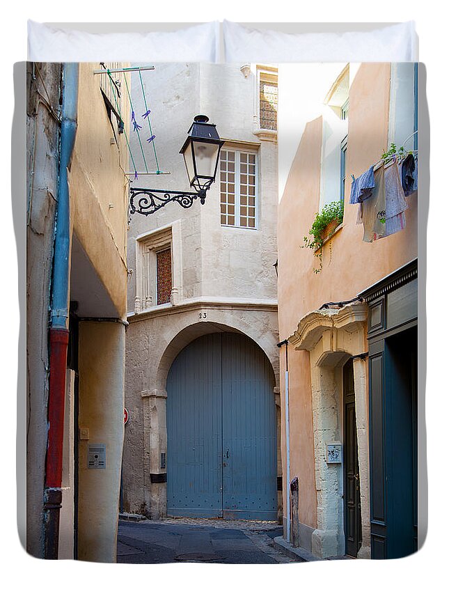 Beziers Duvet Cover featuring the photograph A corner in Beziers by W Chris Fooshee