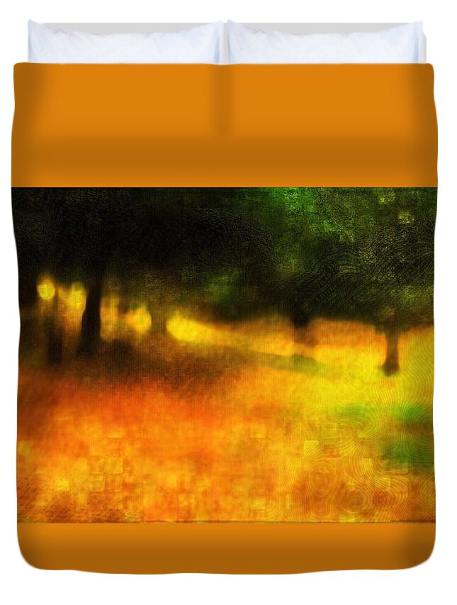 Trees Duvet Cover featuring the photograph A day out of time by Suzy Norris