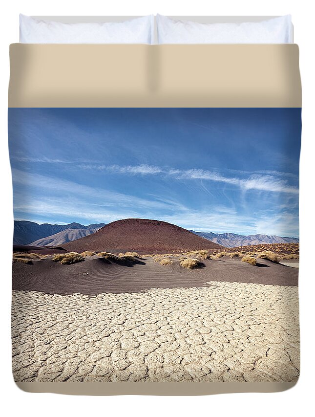 Extinct Volcano Duvet Cover featuring the photograph A Dry Lonely Place by Eric Lowenbach