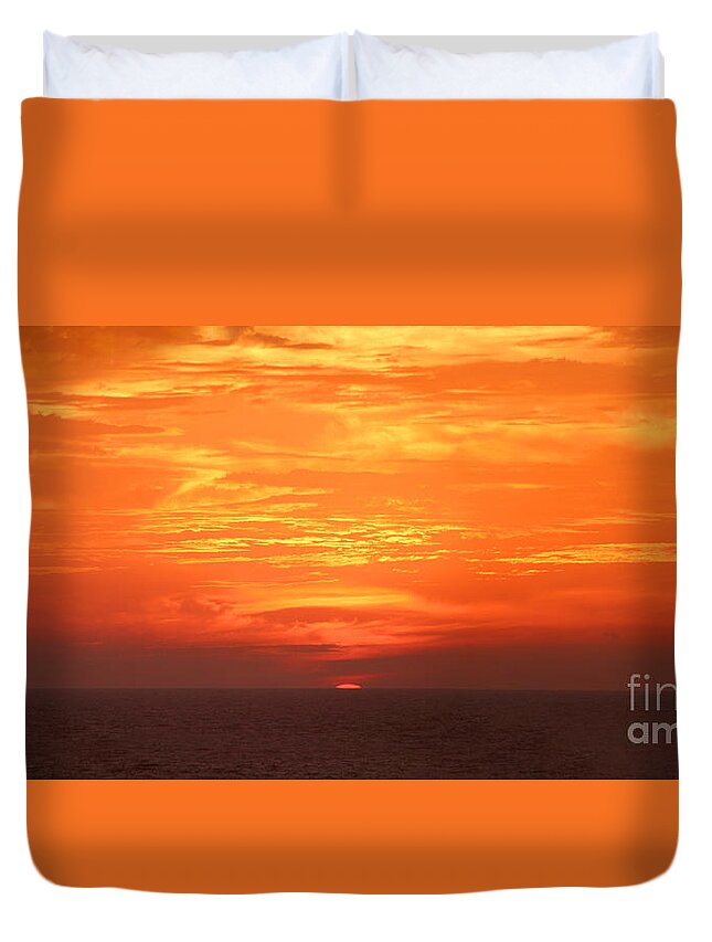 Sunset Duvet Cover featuring the photograph A Final Splash of Color by Mariarosa Rockefeller