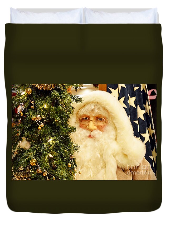 A Jolly Ol' Elf Duvet Cover featuring the photograph A Jolly Ol' Elf by Luther Fine Art