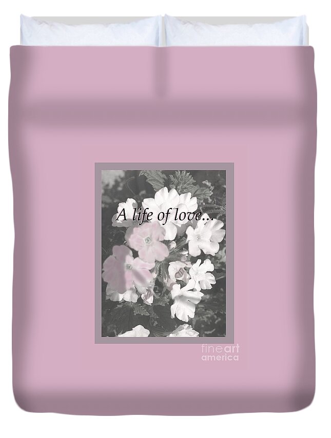 Wedding Duvet Cover featuring the digital art A life of love by Christine Fournier