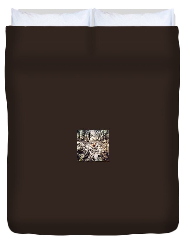 Instagramdogs Duvet Cover featuring the photograph A Little Muddy Today! by Vicki Field