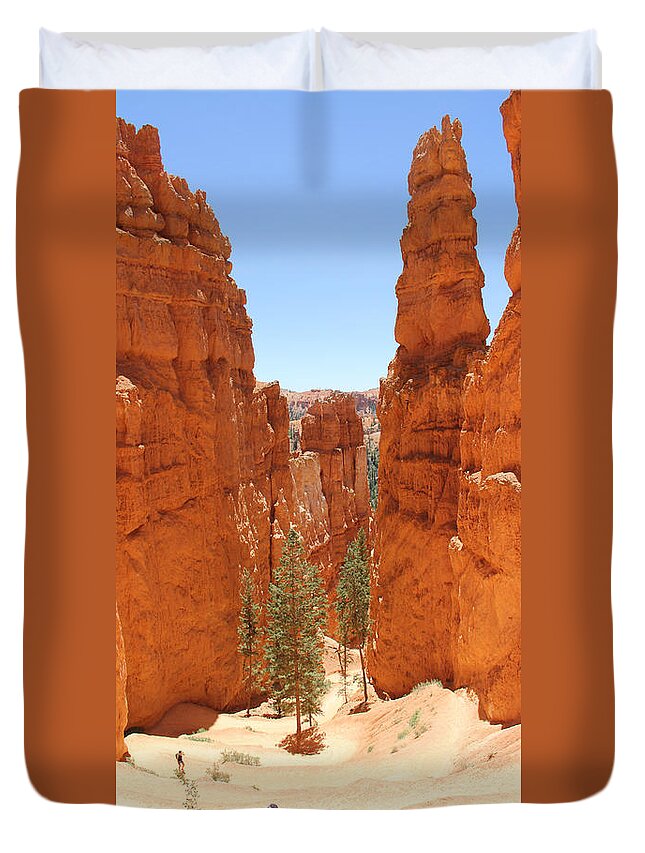 Southwest Duvet Cover featuring the photograph A Long Way to the Top by Mike McGlothlen