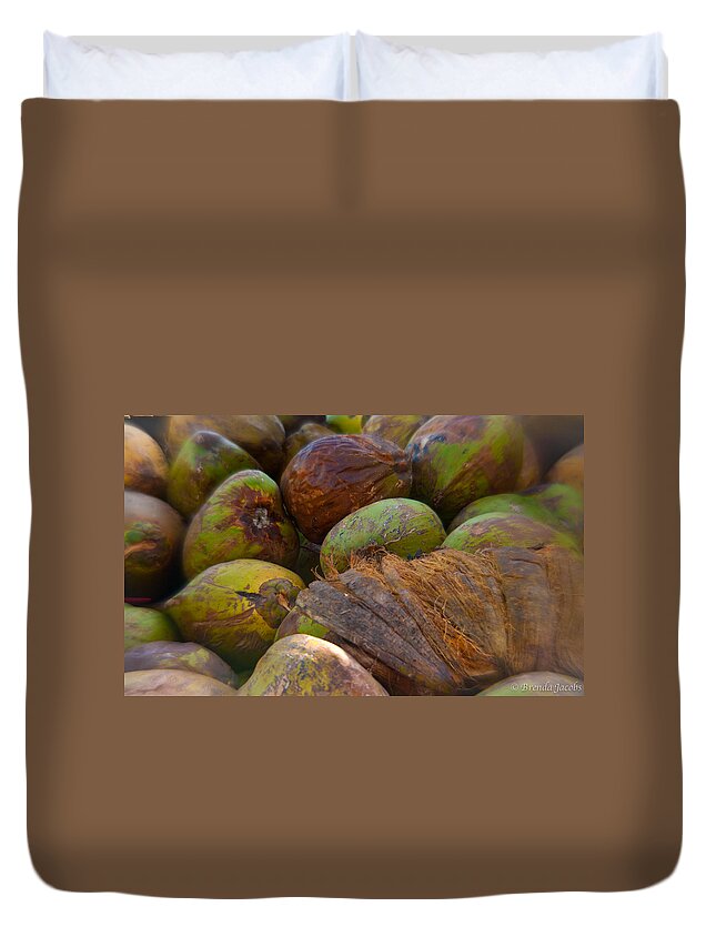 Florida Duvet Cover featuring the photograph A Lovely Bunch of Coconuts by Brenda Jacobs