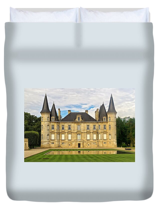 Crystal Duvet Cover featuring the photograph A Lovely French Chateau by Mitchell R Grosky