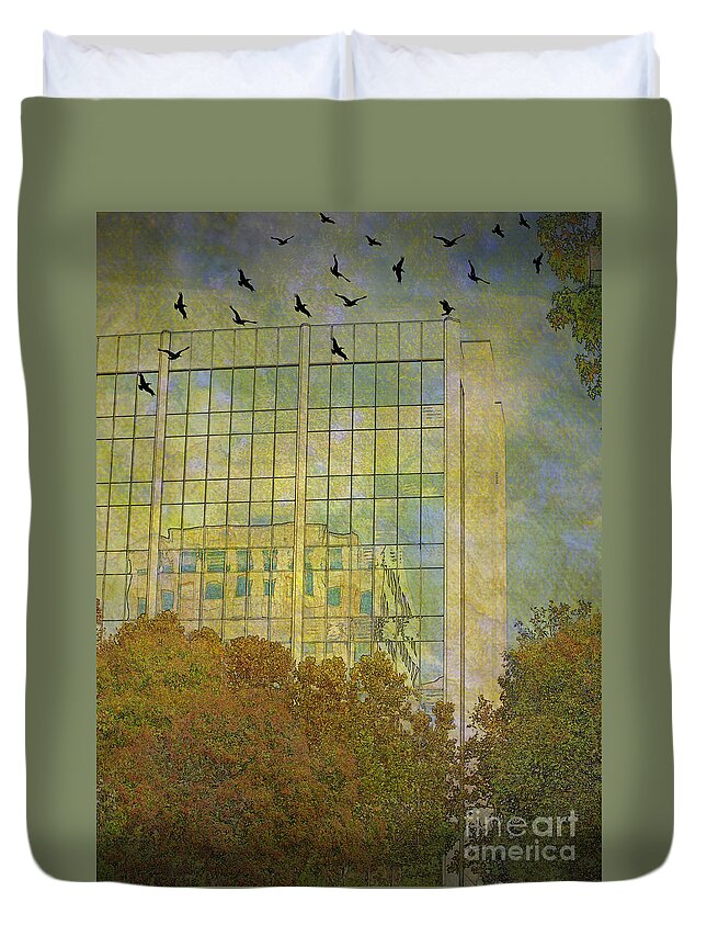Murder Of Crows Duvet Cover featuring the photograph A Murder Of Crows by Jacklyn Duryea Fraizer