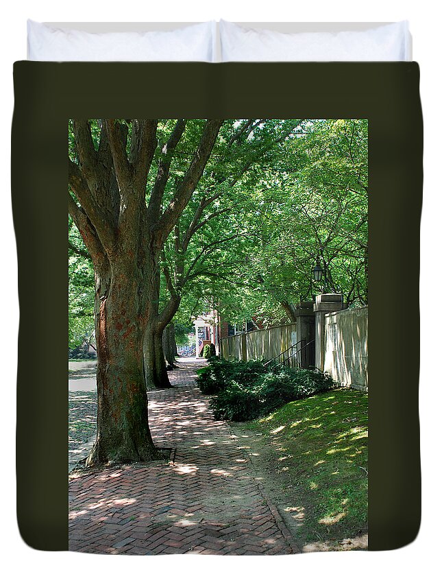 De Duvet Cover featuring the photograph A Path Into History by Skip Willits