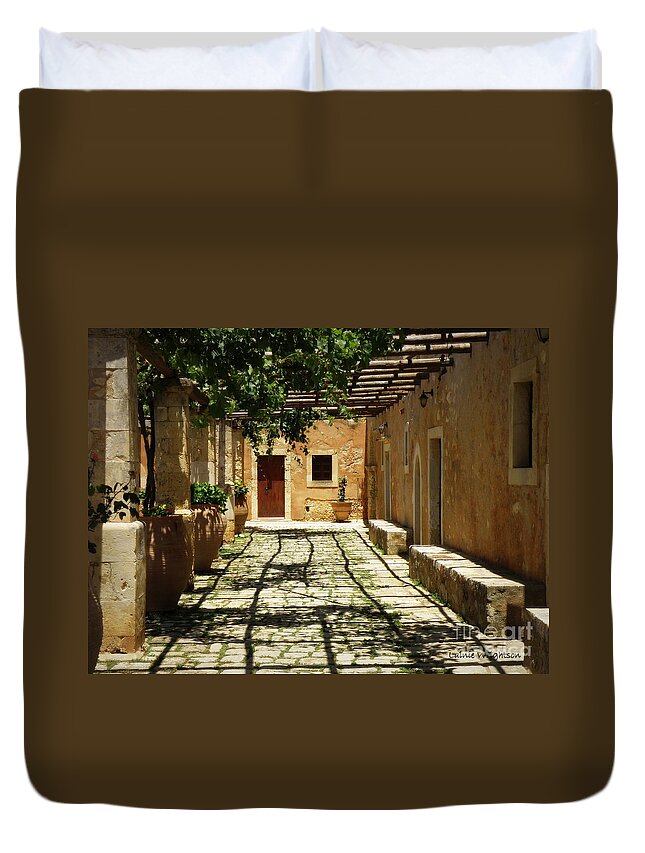 Monks' Private Quarters Duvet Cover featuring the photograph A Place of Prayer and Meditation by Lainie Wrightson