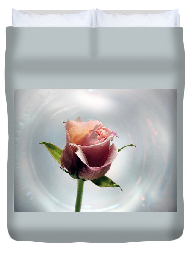Rose Duvet Cover featuring the photograph A Rose by Lynn Bolt