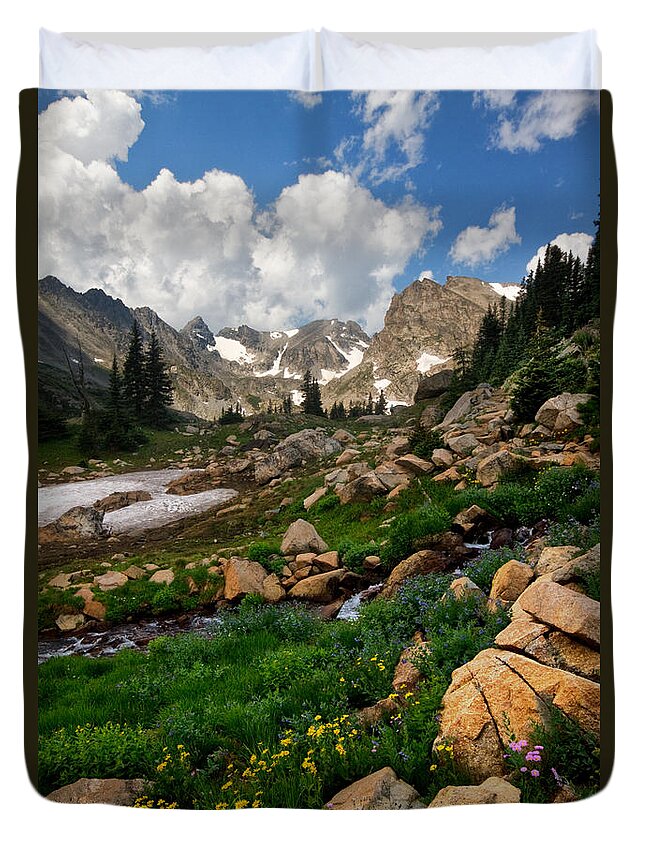 Landscapes Duvet Cover featuring the photograph A Stream Runs Through It by Ronda Kimbrow