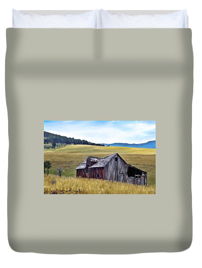 Montana Art Duvet Cover featuring the painting A Time in Montana by Susan Kinney