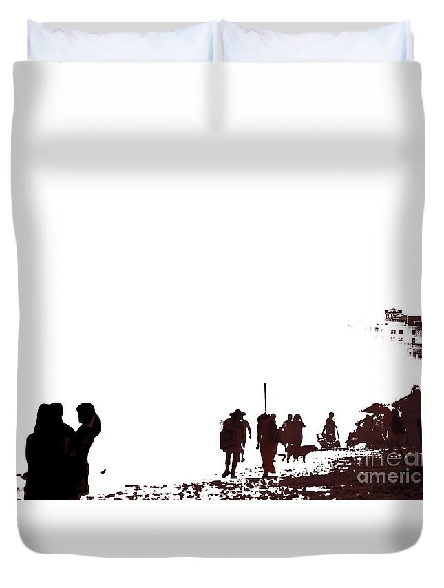 Beach Duvet Cover featuring the photograph A Walk On The Beach by Gary Smith