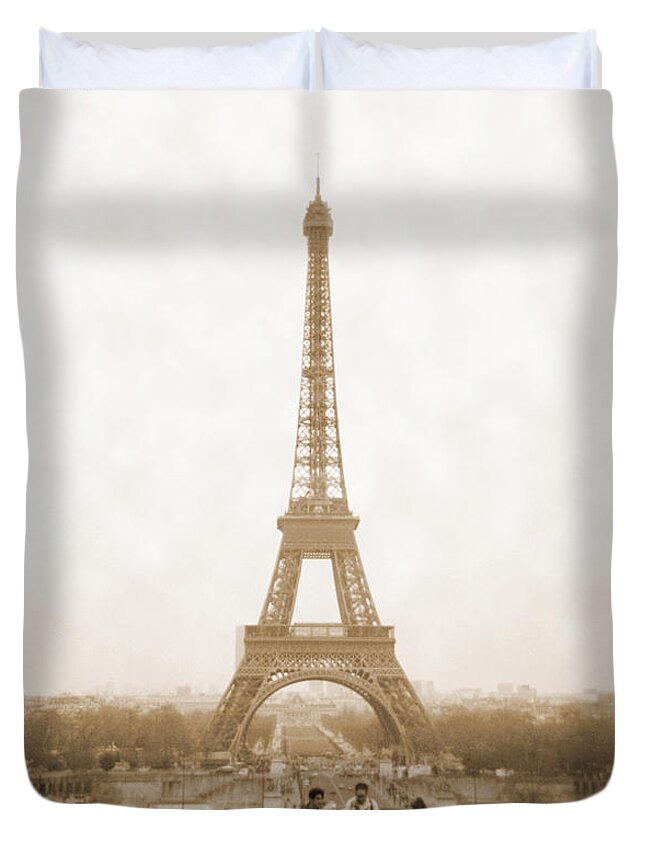 Paris France Duvet Cover featuring the photograph A Walk Through Paris 5 by Mike McGlothlen