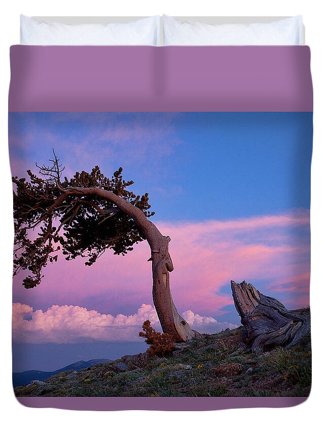 Sunsets; Sunsets Duvet Cover featuring the photograph A Westerly Wind by Jim Garrison