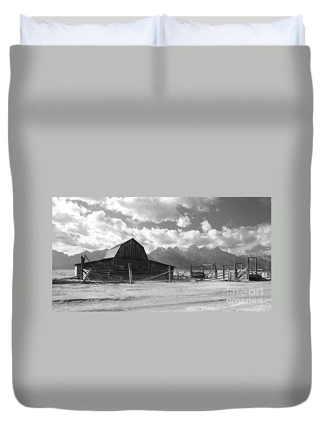 # Mormon Row Duvet Cover featuring the photograph Abandoned by Kathleen Struckle