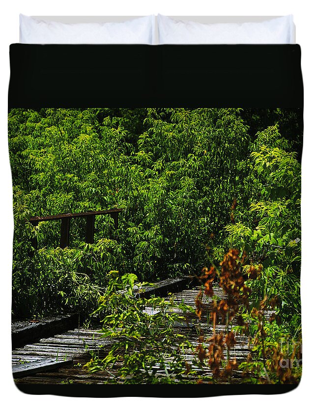 Rochester Duvet Cover featuring the photograph Abandoned Railroad by William Norton
