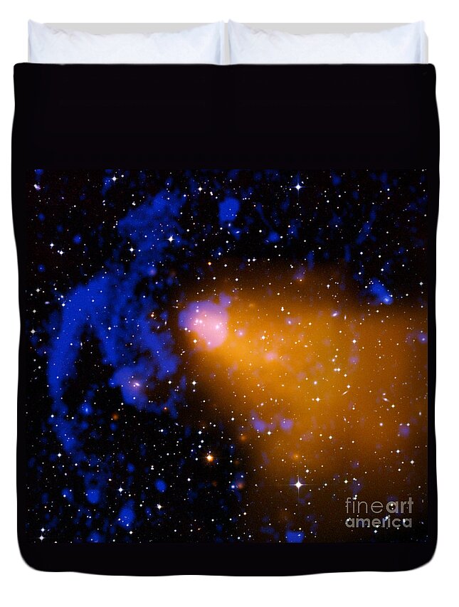 Science Duvet Cover featuring the photograph Abell 3376, Galaxy Cluster, Composite by Science Source