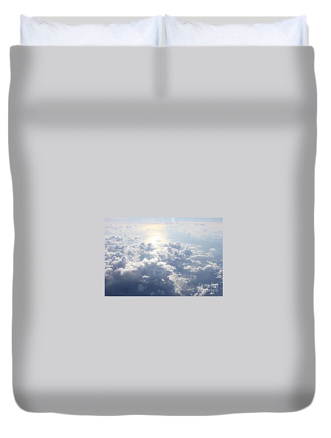 Clouds Duvet Cover featuring the photograph Above the clouds by Deena Withycombe