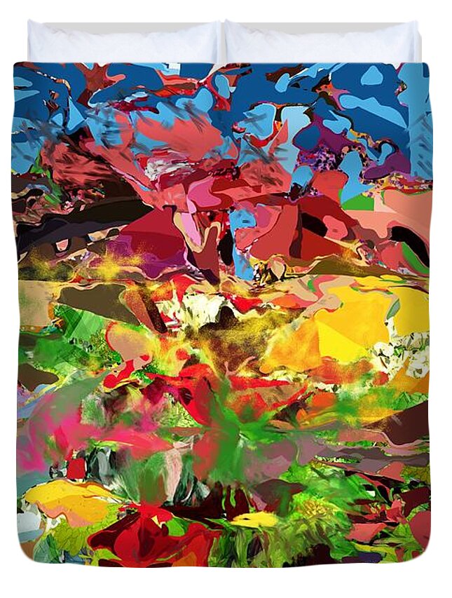 Fine Art Duvet Cover featuring the digital art Abstract 022315 by David Lane