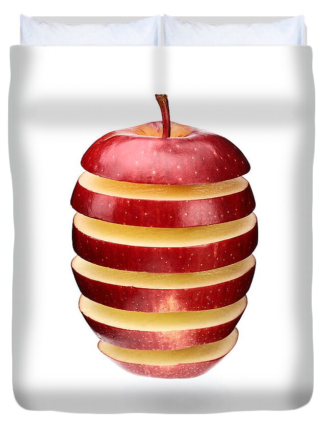 Apple Duvet Cover featuring the photograph Abstract apple slices by Johan Swanepoel