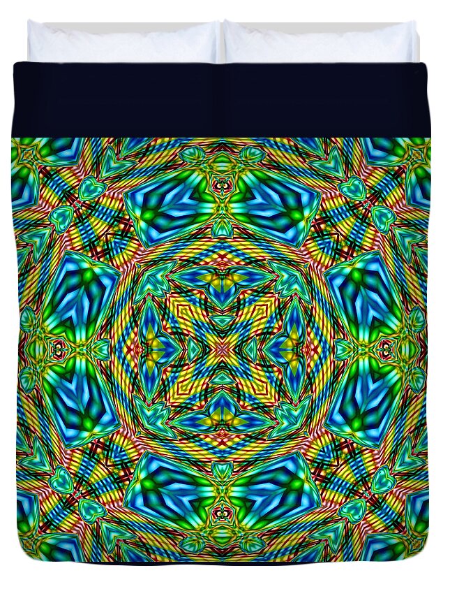 Kaleidoscope Duvet Cover featuring the digital art Abstract B33 by Charmaine Zoe