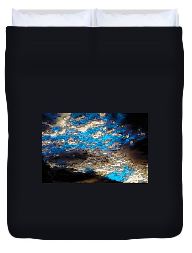 Abstract Clouds Duvet Cover featuring the digital art Abstract Clouds by Claudia Ellis