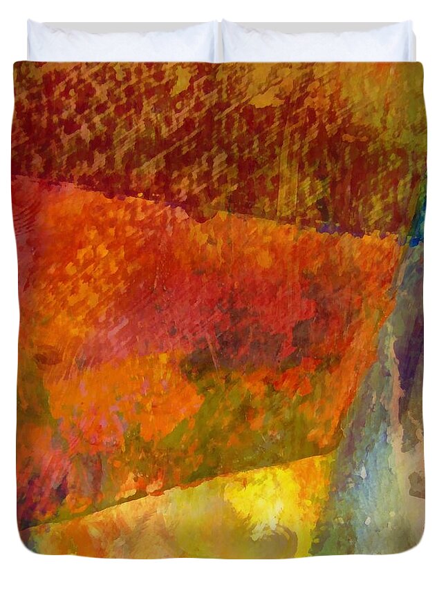 Abstract Collage Duvet Cover featuring the painting Abstract No. 2 by Michelle Calkins