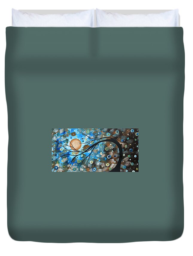 Art Duvet Cover featuring the painting Abstract Original Landscape Art IN A TRANCE Art by MADART by Megan Aroon