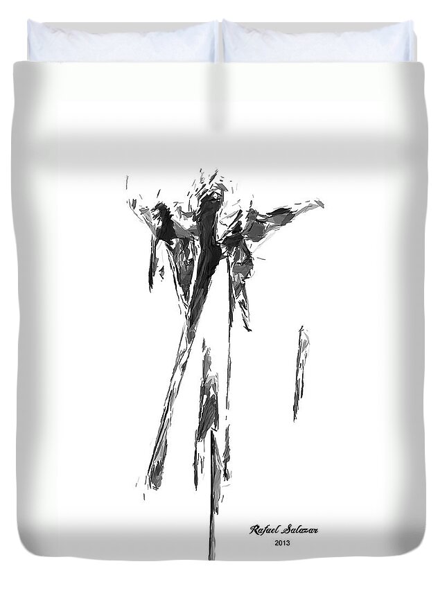 Abstract Duvet Cover featuring the digital art Abstract Series I by Rafael Salazar