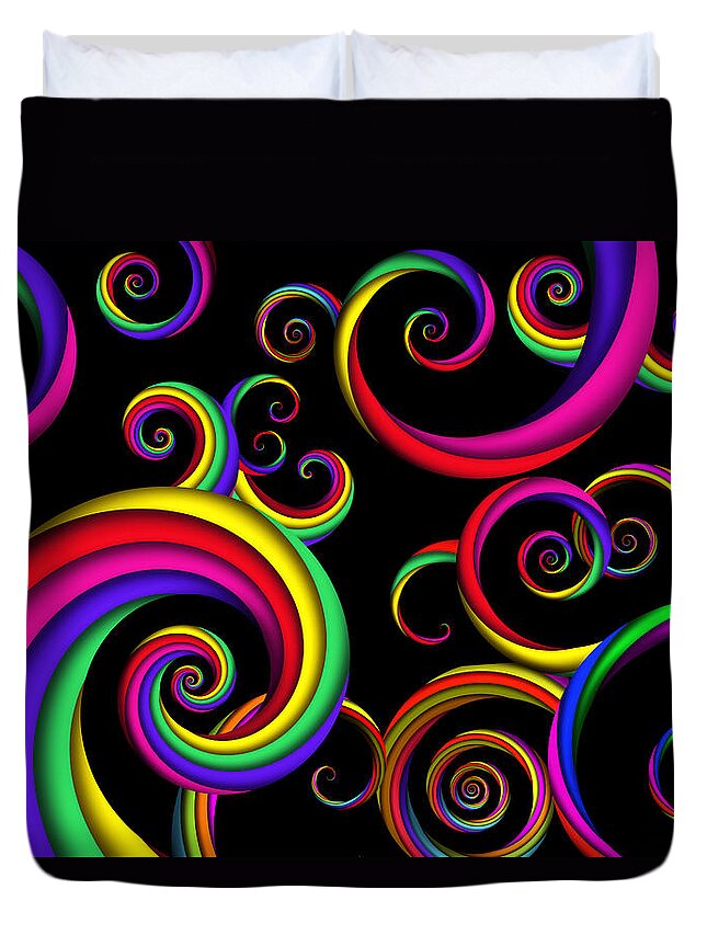 Abstract Spirals Inside A Clown Duvet Cover For Sale By Mike Savad