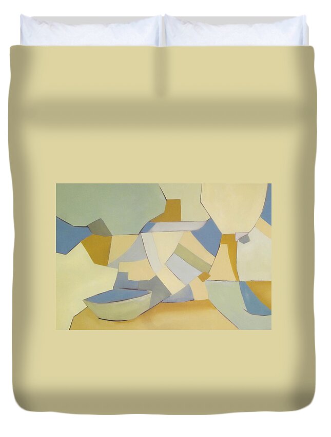 Abstract Duvet Cover featuring the painting Abstract Still Life by Patricia Cleasby