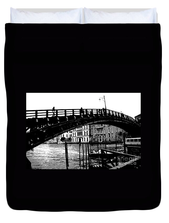 Accademia Bridge Duvet Cover featuring the photograph Accademia Bridge - Venice by Jacqueline M Lewis