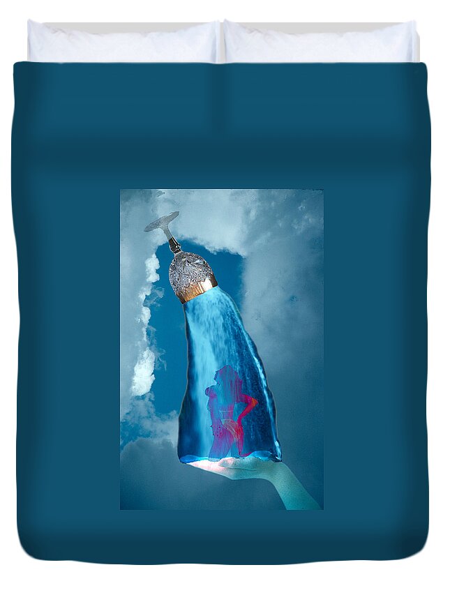 Tarot Duvet Cover featuring the digital art Ace of Cups by Lisa Yount