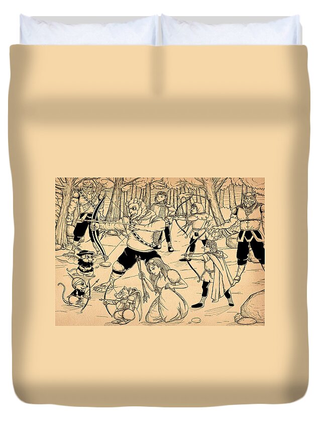 Wurtherington Duvet Cover featuring the painting Archery in Oxboar #2 by Reynold Jay