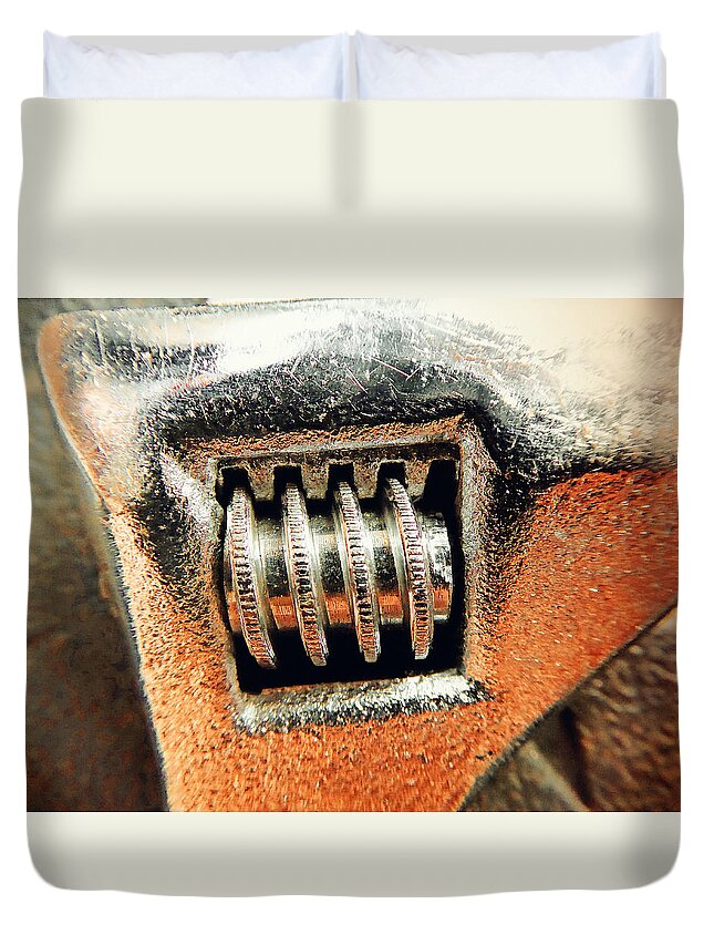 Hammer Duvet Cover featuring the photograph Adjustable Wrench C by Laurie Tsemak