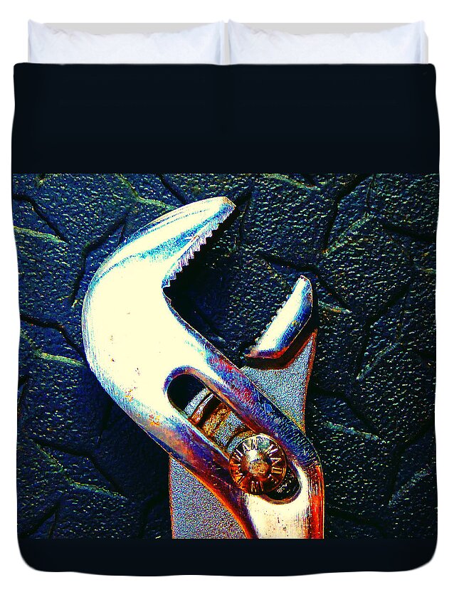 Hammer Duvet Cover featuring the photograph Adjustable Wrench G by Laurie Tsemak