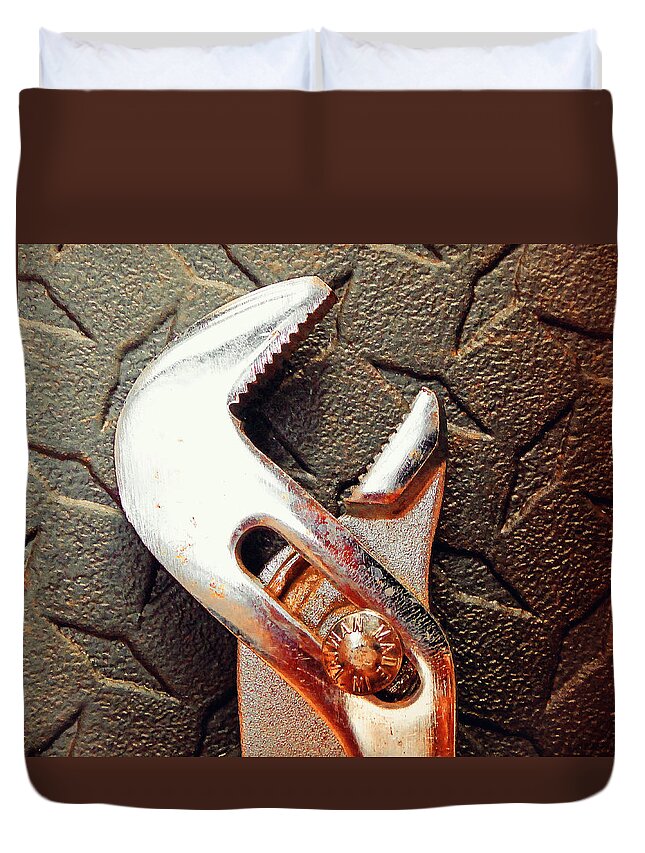 Hammer Duvet Cover featuring the photograph Adjustable Wrench I by Laurie Tsemak