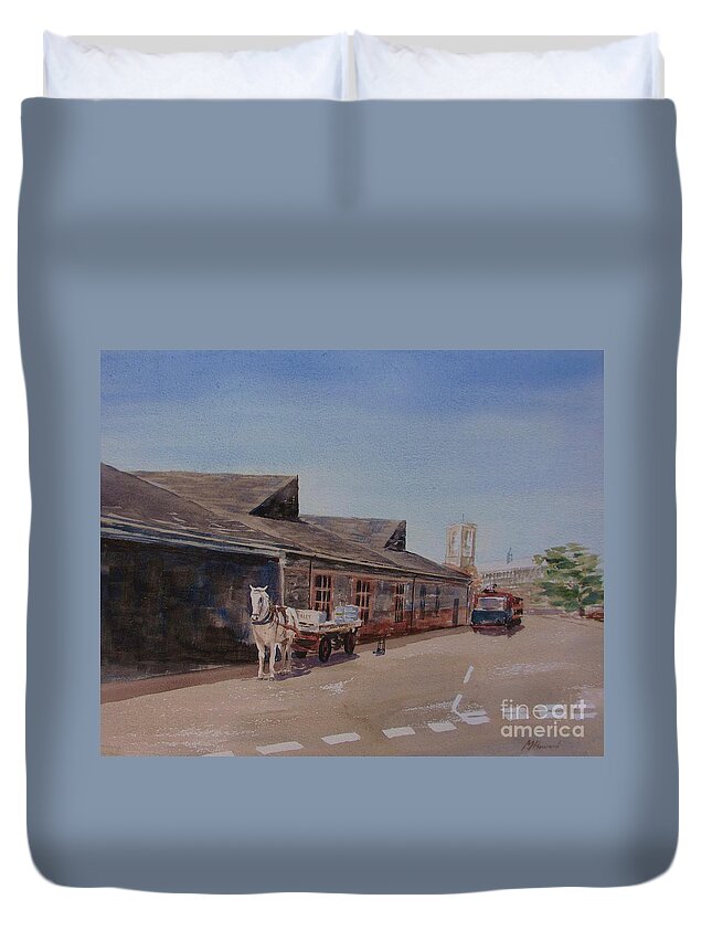 Impressionism Duvet Cover featuring the painting Adnams Brewery by Martin Howard