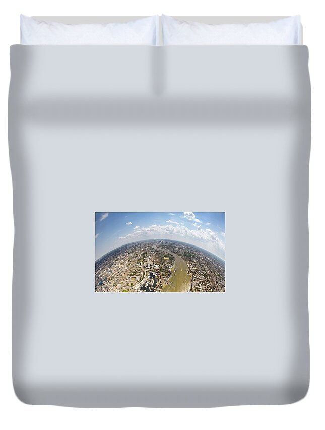 England Duvet Cover featuring the photograph Aerial View Of City, London, England, Uk by Mattscutt