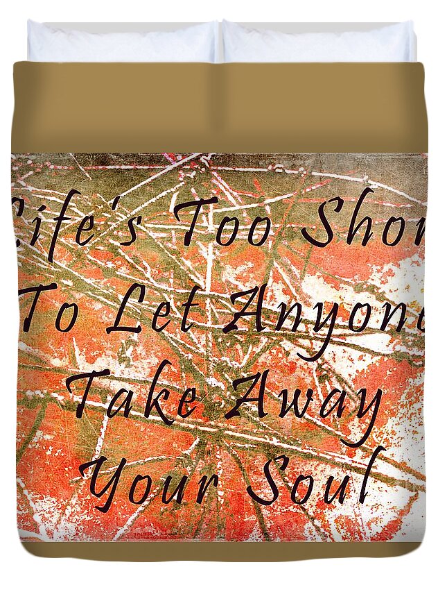 Domestic Violence Duvet Cover featuring the photograph Affirmation For Domestic Violence Awareness by Alys Caviness-Gober