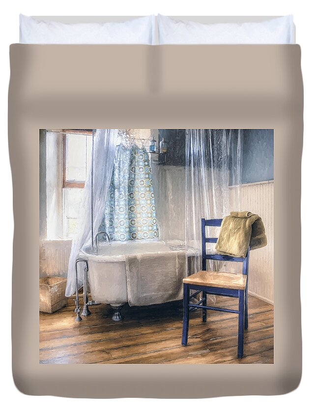 Interior Photography Duvet Cover featuring the photograph Afternoon Bath by Scott Norris